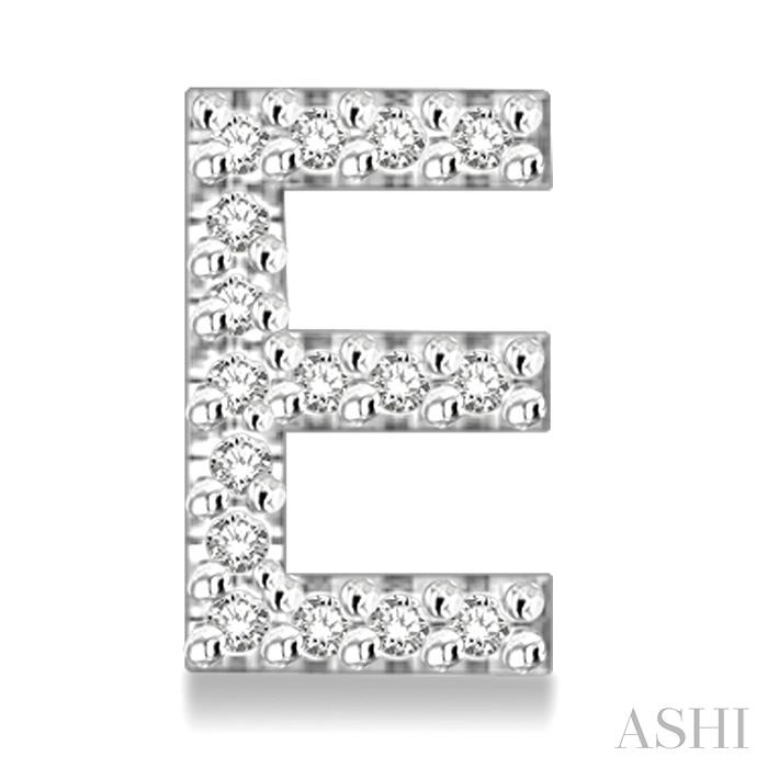 Block 'E' Initial Diamond Earrings-2