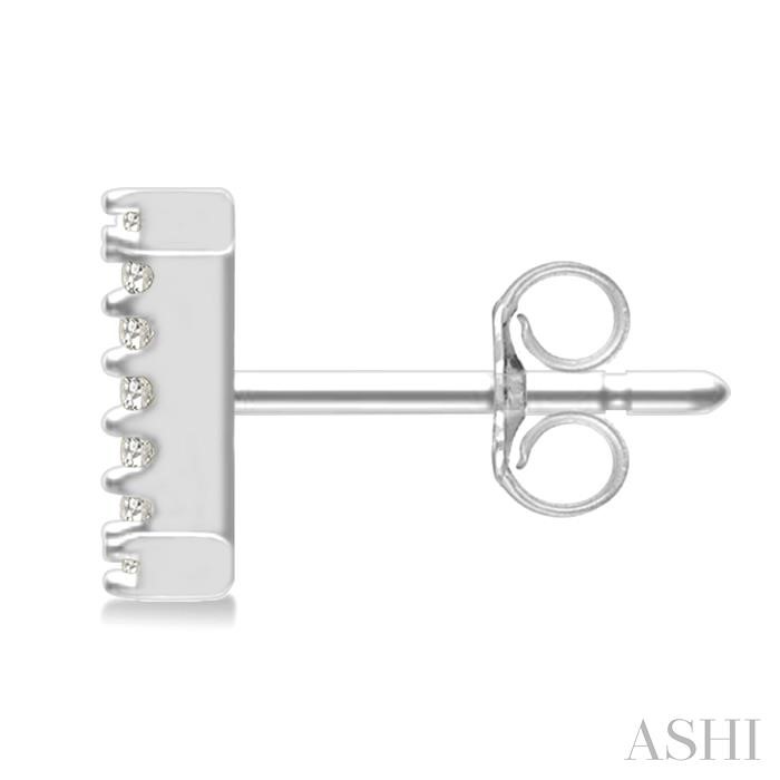Block 'I' Initial Diamond Earrings-3