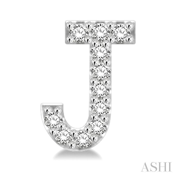 Block 'J' Initial Diamond Earrings-2