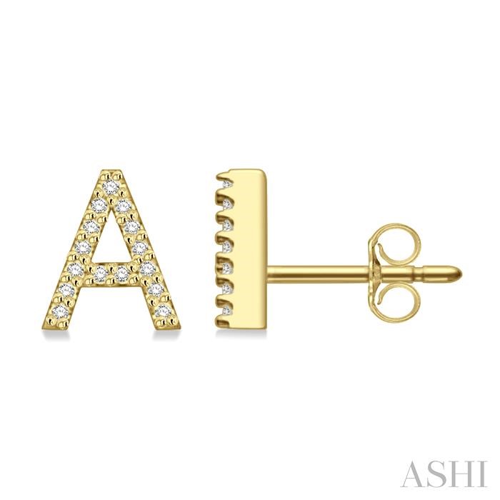Block 'A' Initial Diamond Earrings