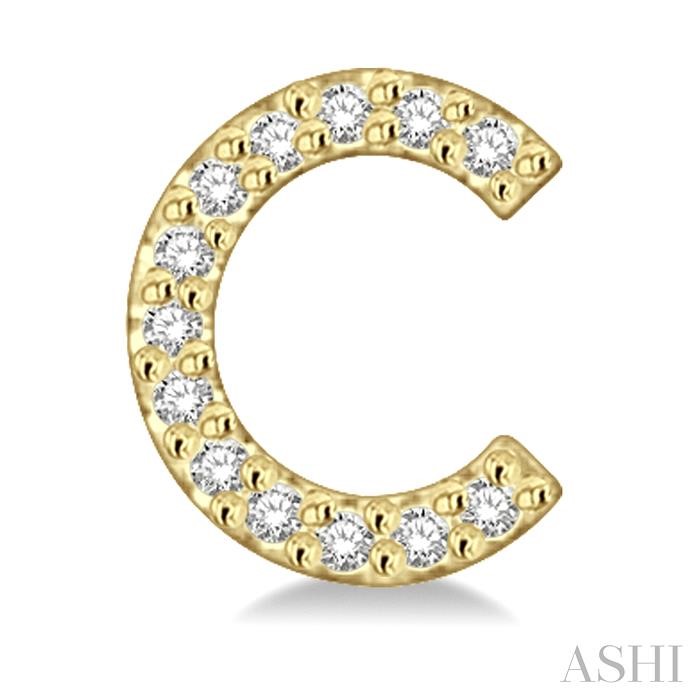 Block 'C' Initial Diamond Earrings-2