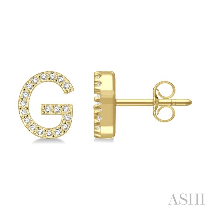 Block 'G' Initial Diamond Earrings