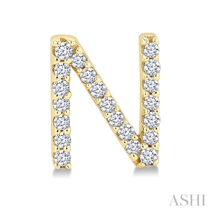 Block 'N' Initial Diamond Earrings-2
