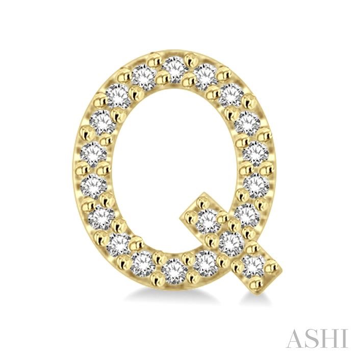 Block 'Q' Initial Diamond Earrings-2