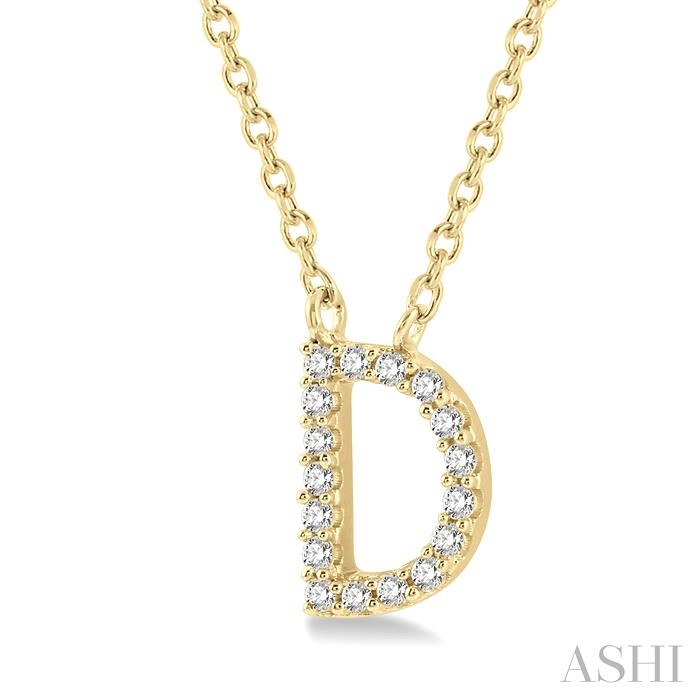 Block 'D' Initial Diamond Pendant-2