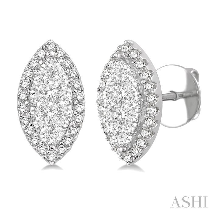 MARQUISE SHAPE HALO LOVEBRIGHT ESSENTIAL DIAMOND EARRINGS