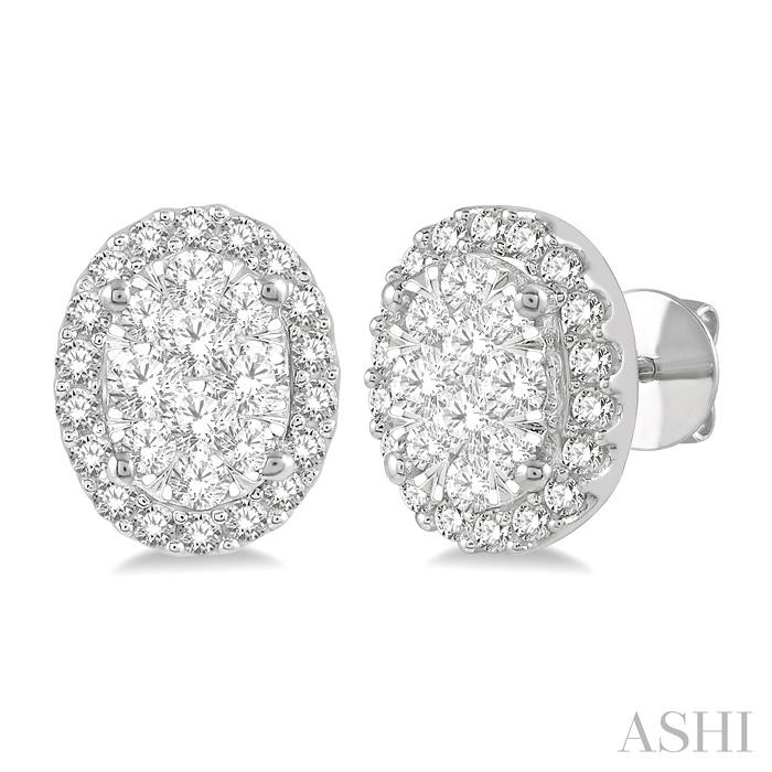 OVAL SHAPE LOVEBRIGHT ESSENTIAL DIAMOND EARRINGS