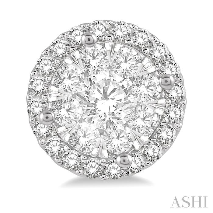 Round Shape Halo Lovebright Essential Diamond Earrings-2