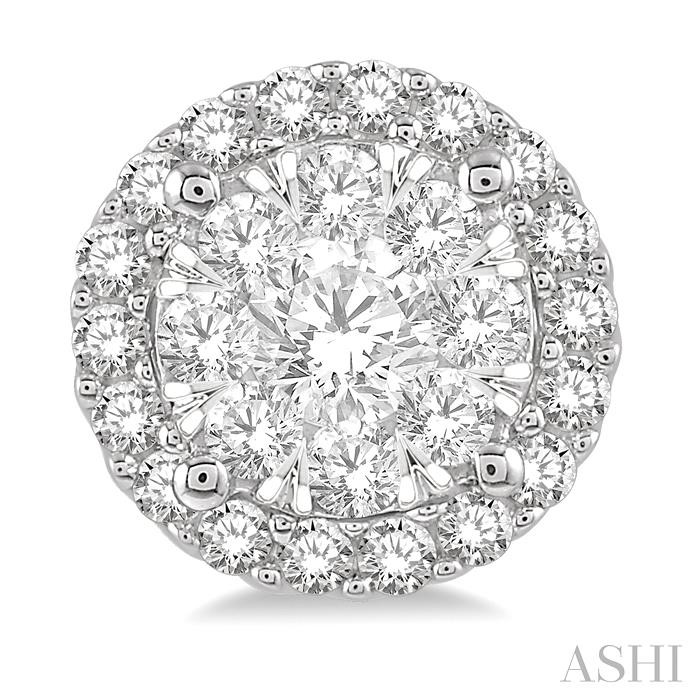 Round Shape Halo Lovebright Essential Diamond Earrings-2