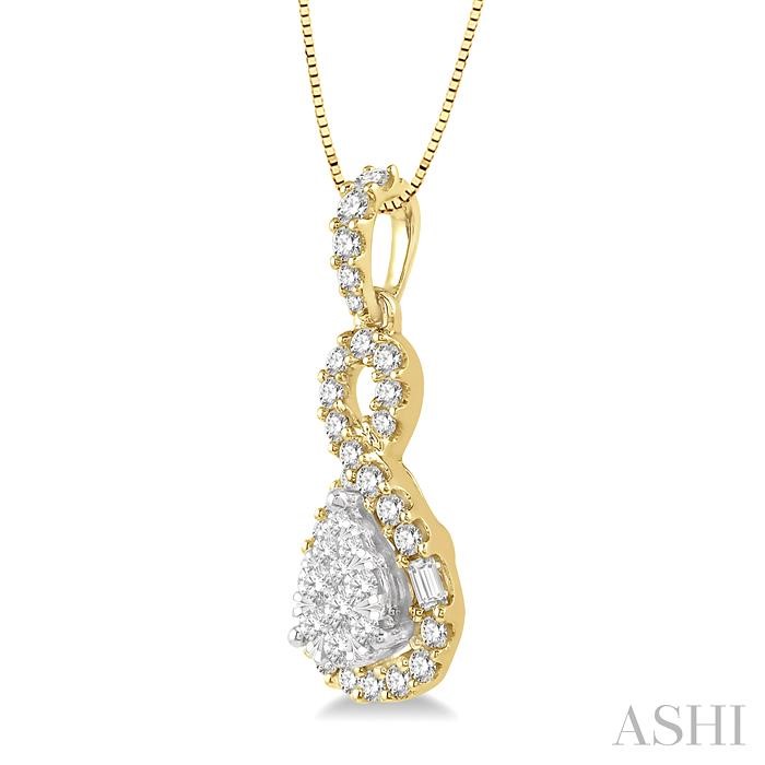 Pear Shape Halo Lovebright Diamond Pendant-2