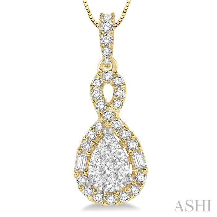 Pear Shape Halo Lovebright Diamond Pendant-3
