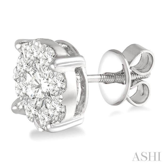 Round Shape Lovebright Essential Diamond Stud Earrings-3