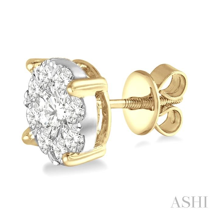 Round Shape Lovebright Essential Diamond Stud Earrings-3