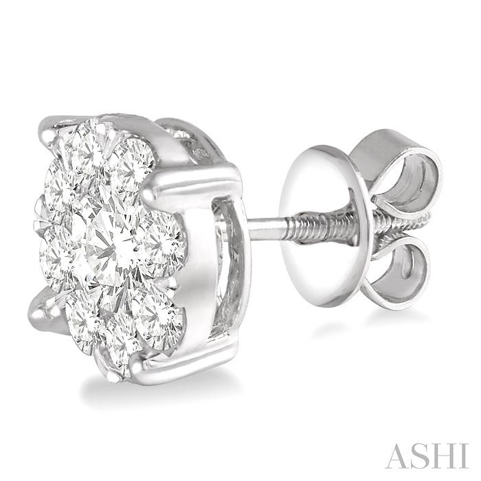 Round Shape Lovebright Essential Diamond Stud Earrings-3