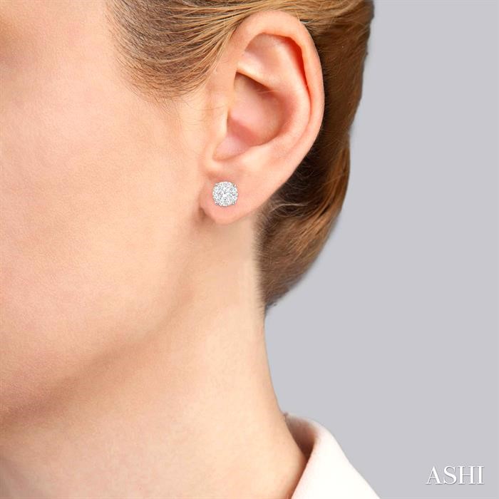 Round Shape Lovebright Essential Diamond Stud Earrings-4