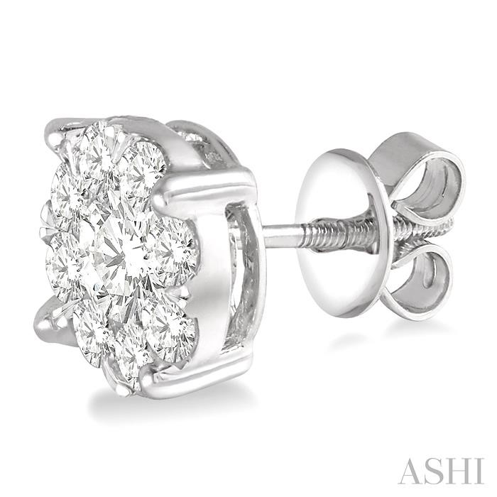 Round Shape Lovebright Essential Diamond Stud Earrings-3