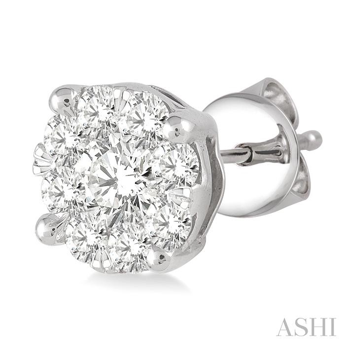 Round Shape Lovebright Essential Diamond Stud Earrings-3