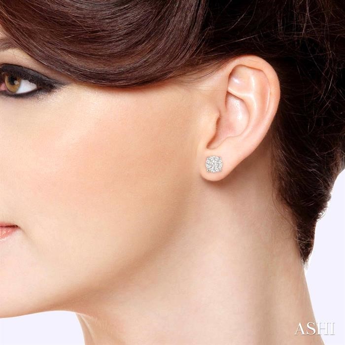Round Shape Lovebright Essential Diamond Stud Earrings-4