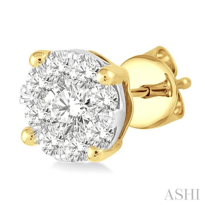 Round Shape Lovebright Essential Diamond Stud Earrings-3