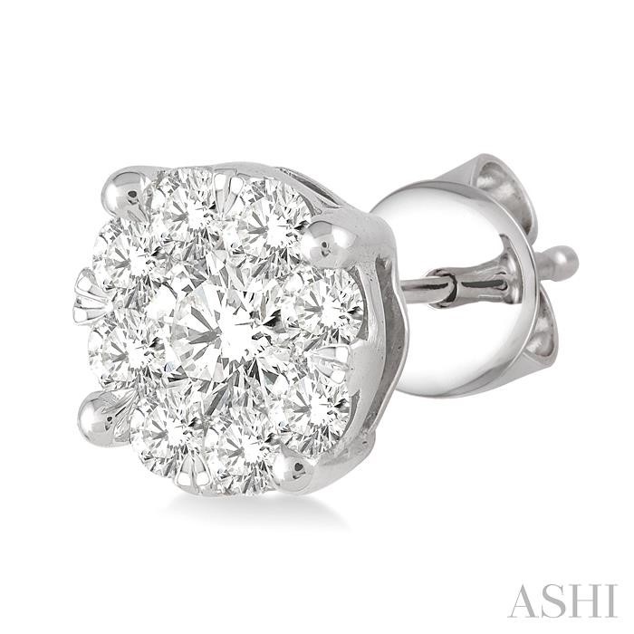 Round Shape Lovebright Essential Diamond Stud Earrings-3