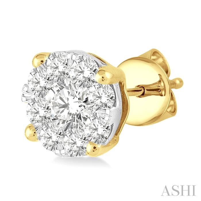 Round Shape Lovebright Essential Diamond Stud Earrings-3