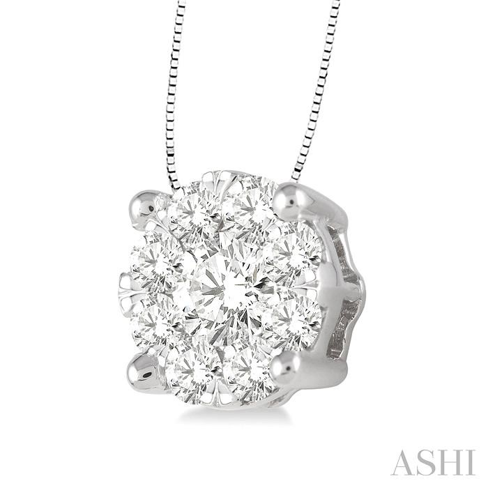 Round Shape Lovebright Essential Diamond Solitaire Pendant-2