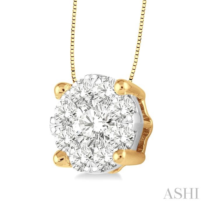 Round Shape Lovebright Essential Diamond Solitaire Pendant-2