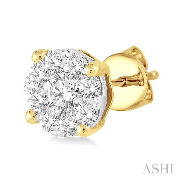 Round Shape Lovebright Essential Diamond Stud Earrings-3