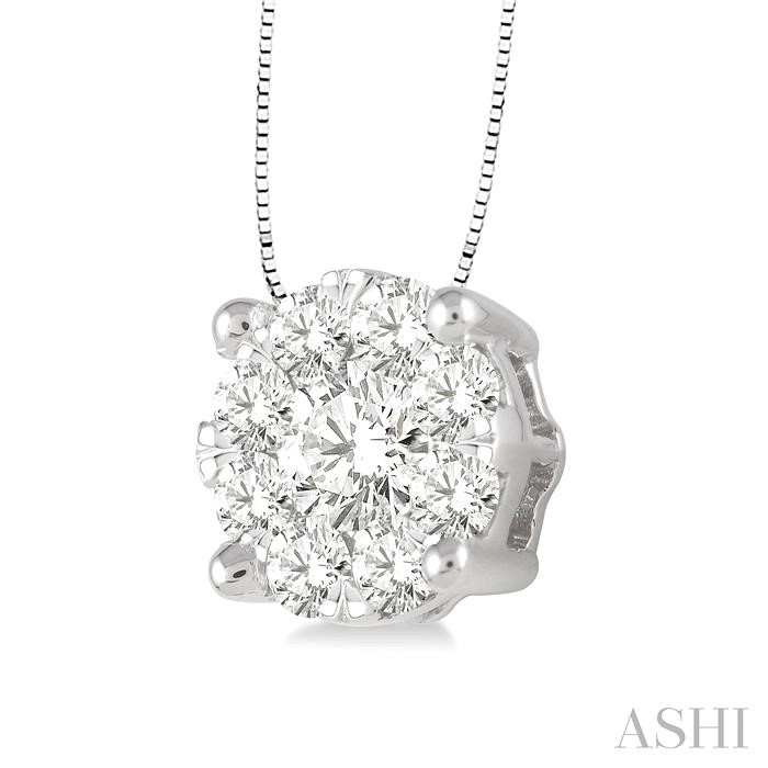 Round Shape Lovebright Essential Diamond Solitaire Pendant-2