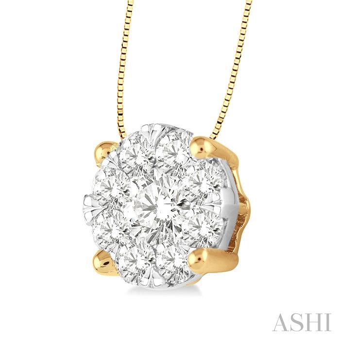 Round Shape Lovebright Essential Diamond Solitaire Pendant-2