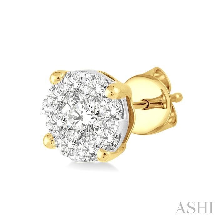 Round Shape Lovebright Essential Diamond Stud Earrings-3