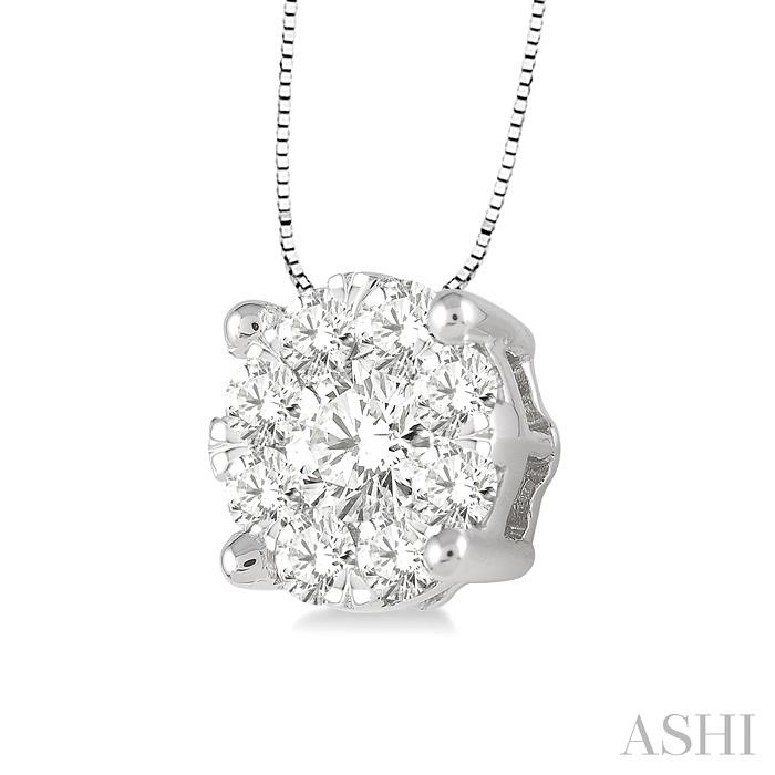 Round Shape Lovebright Essential Diamond Solitaire Pendant-2