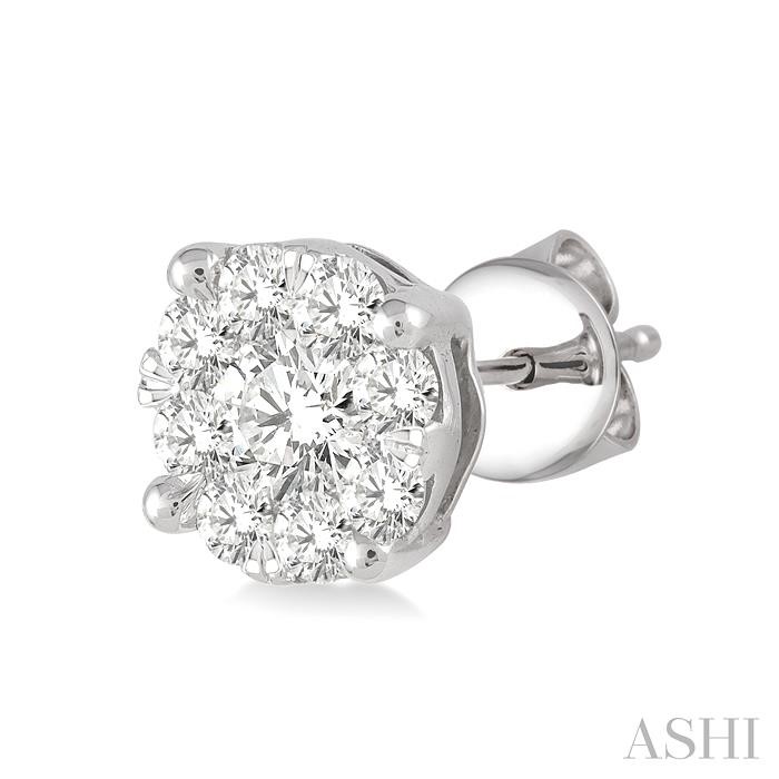 Round Shape Lovebright Essential Diamond Stud Earrings-3