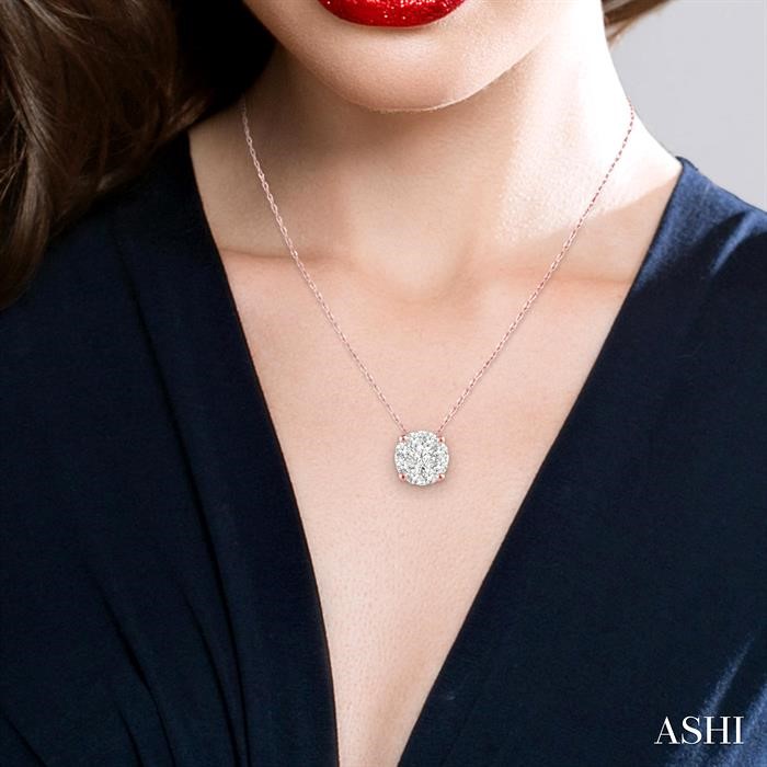 Round Shape Lovebright Essential Diamond Solitaire Pendant-4