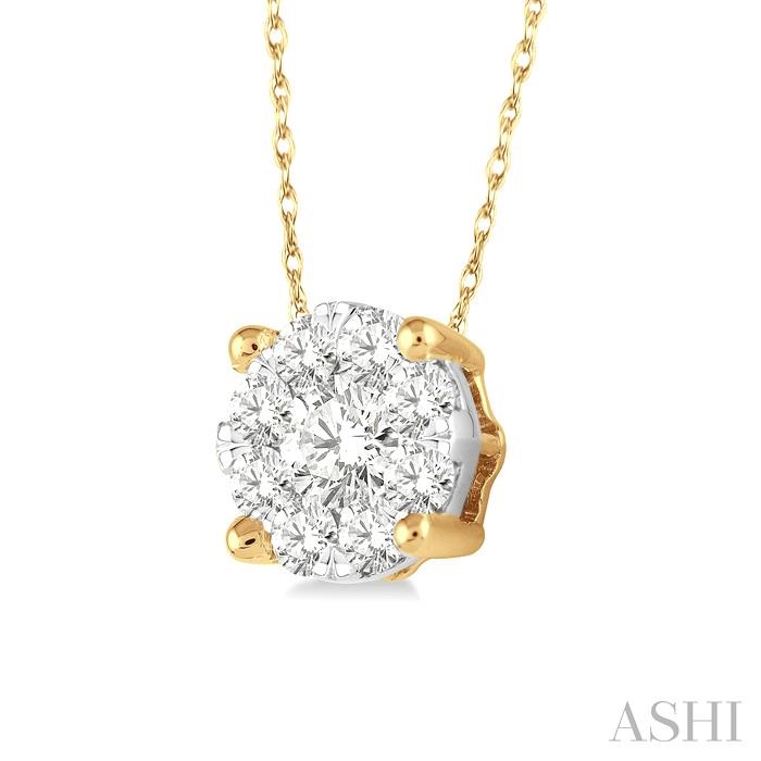 Round Shape Lovebright Essential Diamond Solitaire Pendant-2