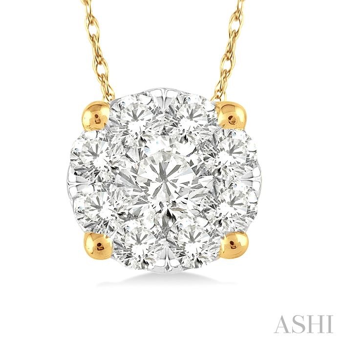 Round Shape Lovebright Essential Diamond Solitaire Pendant-3