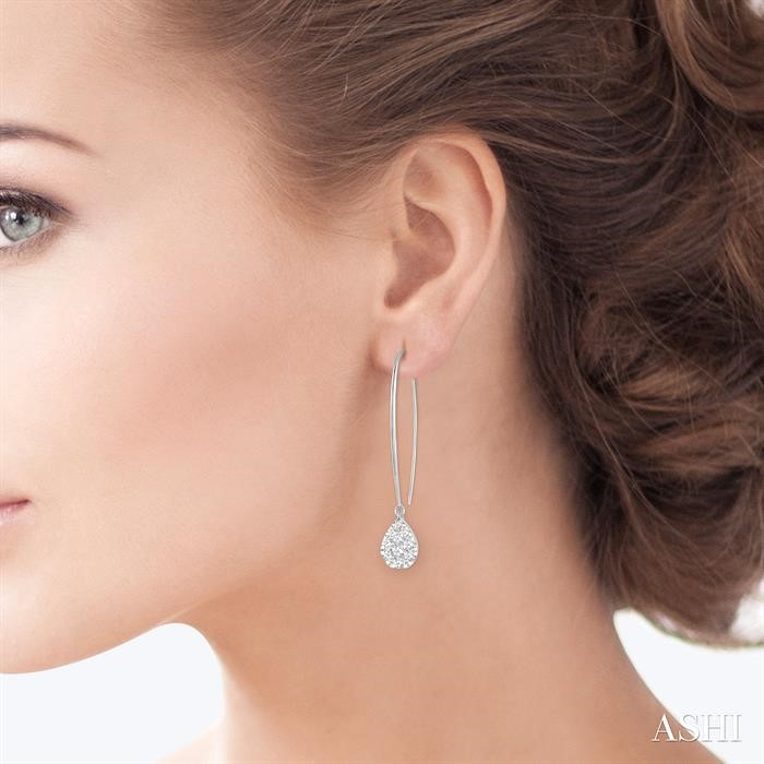 Pear Shape Lovebright Essential Diamond Earrings-4