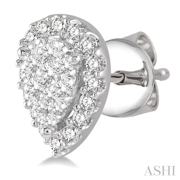 Pear Shape Halo Lovebright Essential Diamond Earrings-3