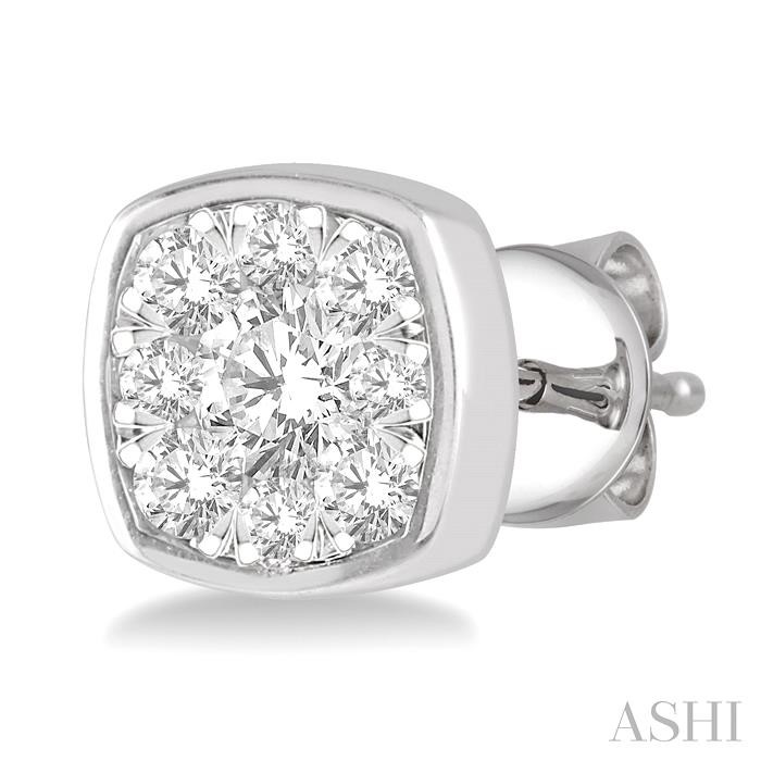 Cushion Shape Lovebright Essential Diamond Stud Earrings-3