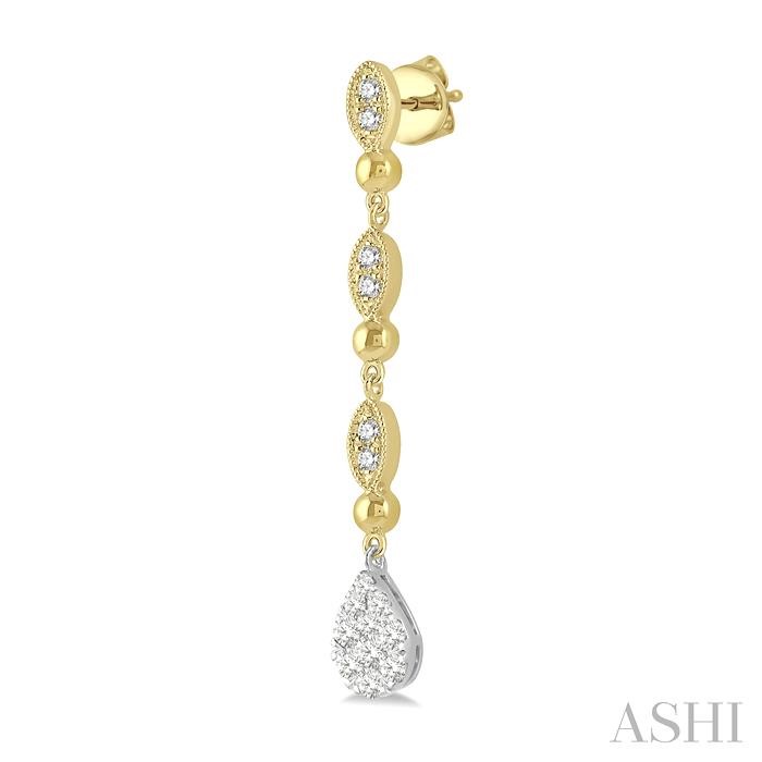 Pear Shape Lovebright Diamond Long Earrings-3