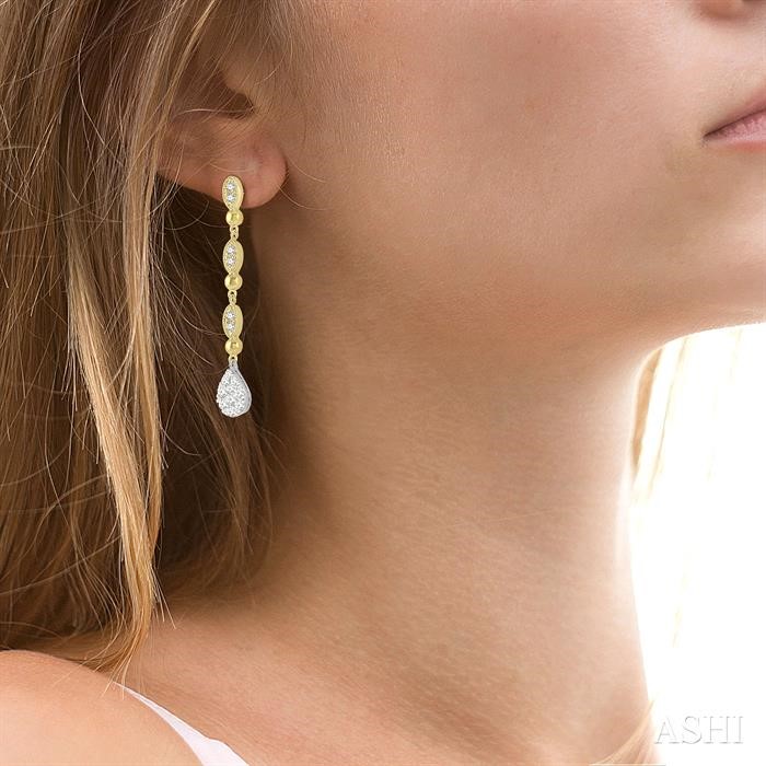 Pear Shape Lovebright Diamond Long Earrings-4
