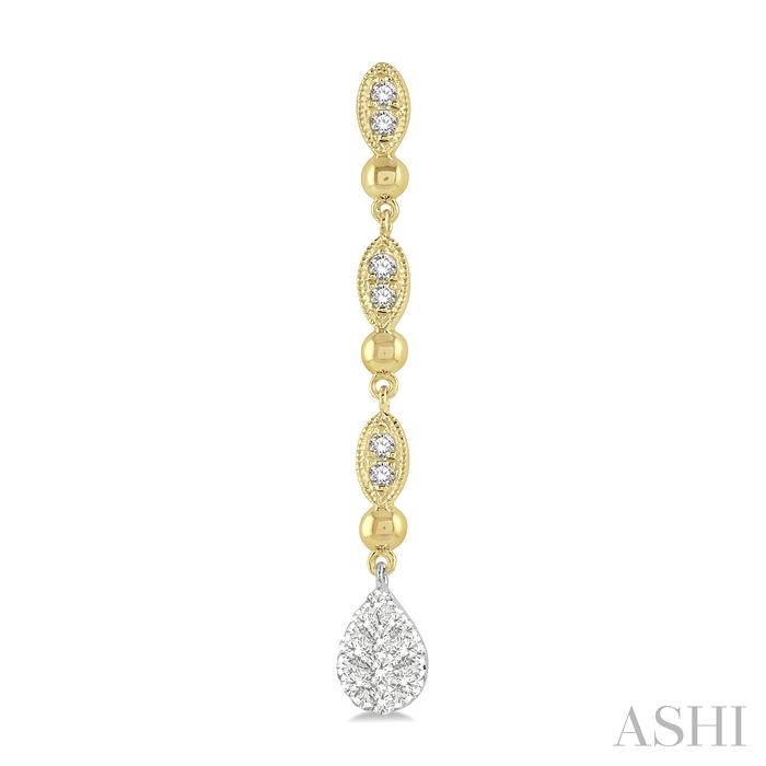 Pear Shape Lovebright Diamond Long Earrings-2