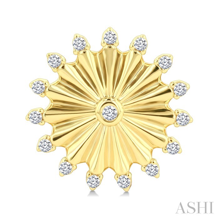Circle Fluted Diamond Fashion Earrings