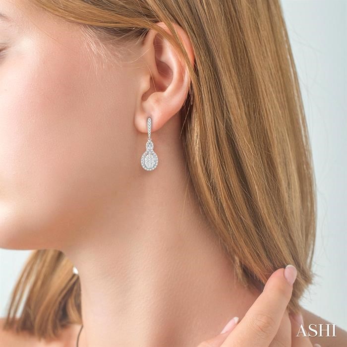 Oval Shape Halo Lovebright Diamond Earrings-4