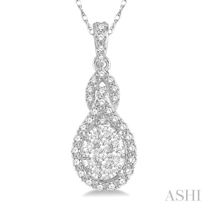 OVAL SHAPE HALO LOVEBRIGHT DIAMOND PENDANT