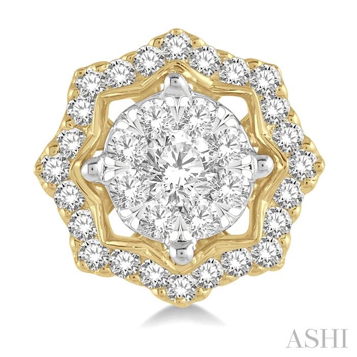 Round Shape Halo Lovebright Diamond Fashion Earrings