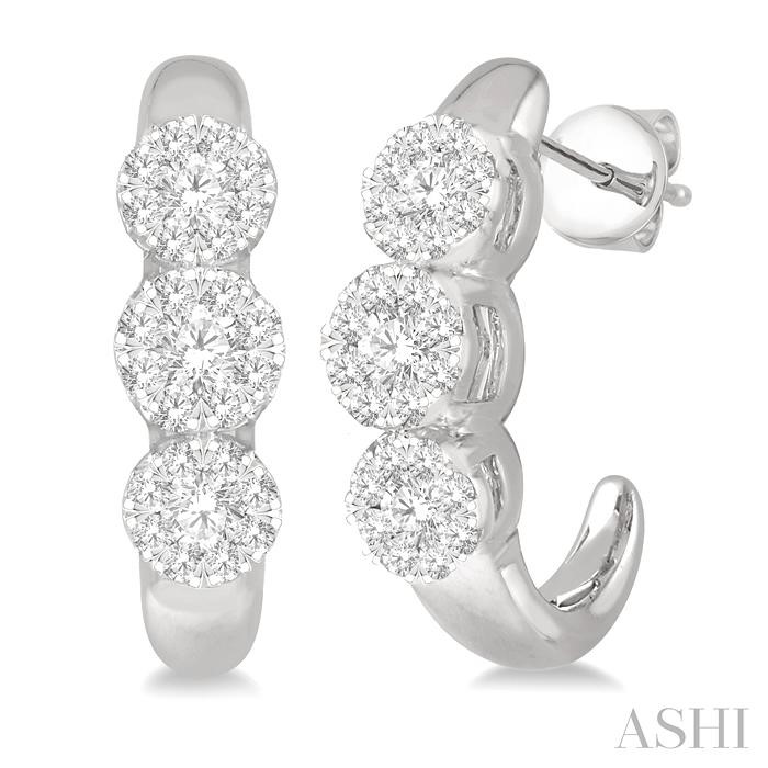 PAST PRESENT & FUTURE LOVEBRIGHT DIAMOND HALF HOOP EARRINGS