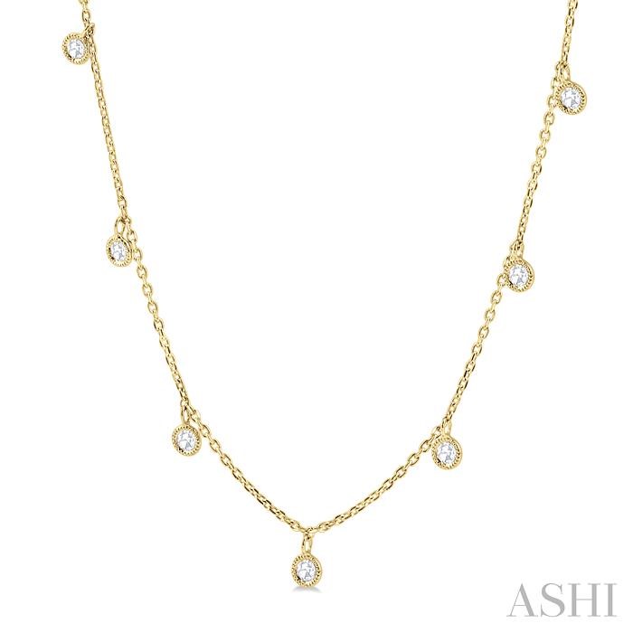 Rose Cut Diamond Station Necklace-2