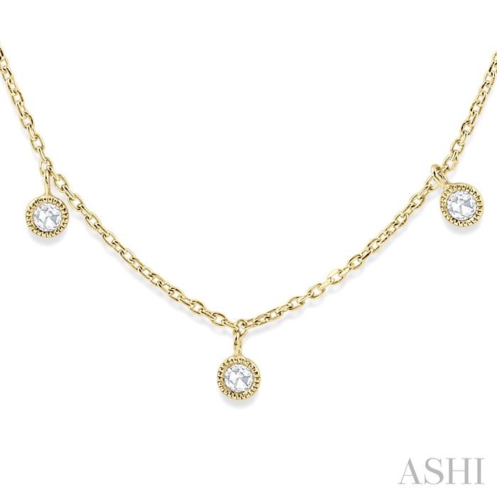 Rose Cut Diamond Station Necklace-3