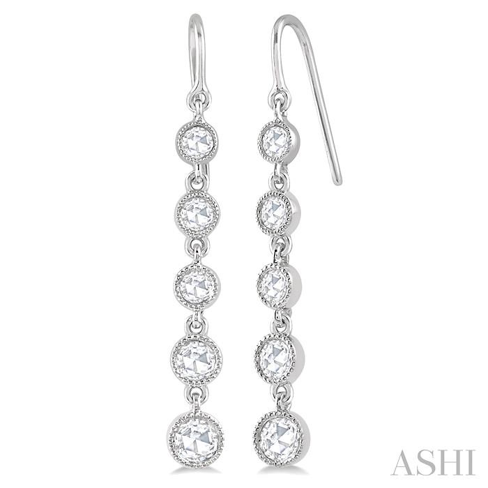 ROSE CUT DIAMOND LONG EARRINGS